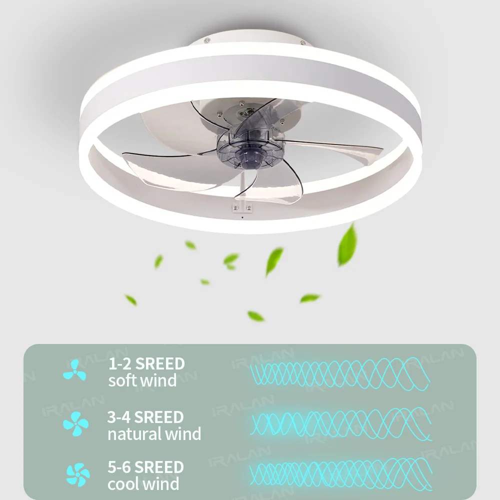Modern Ceiling Fan (With Lighting) Silent LED Dimmable Ceiling Fan (With Remote Control) for Bedroom Study Dining Room, 4