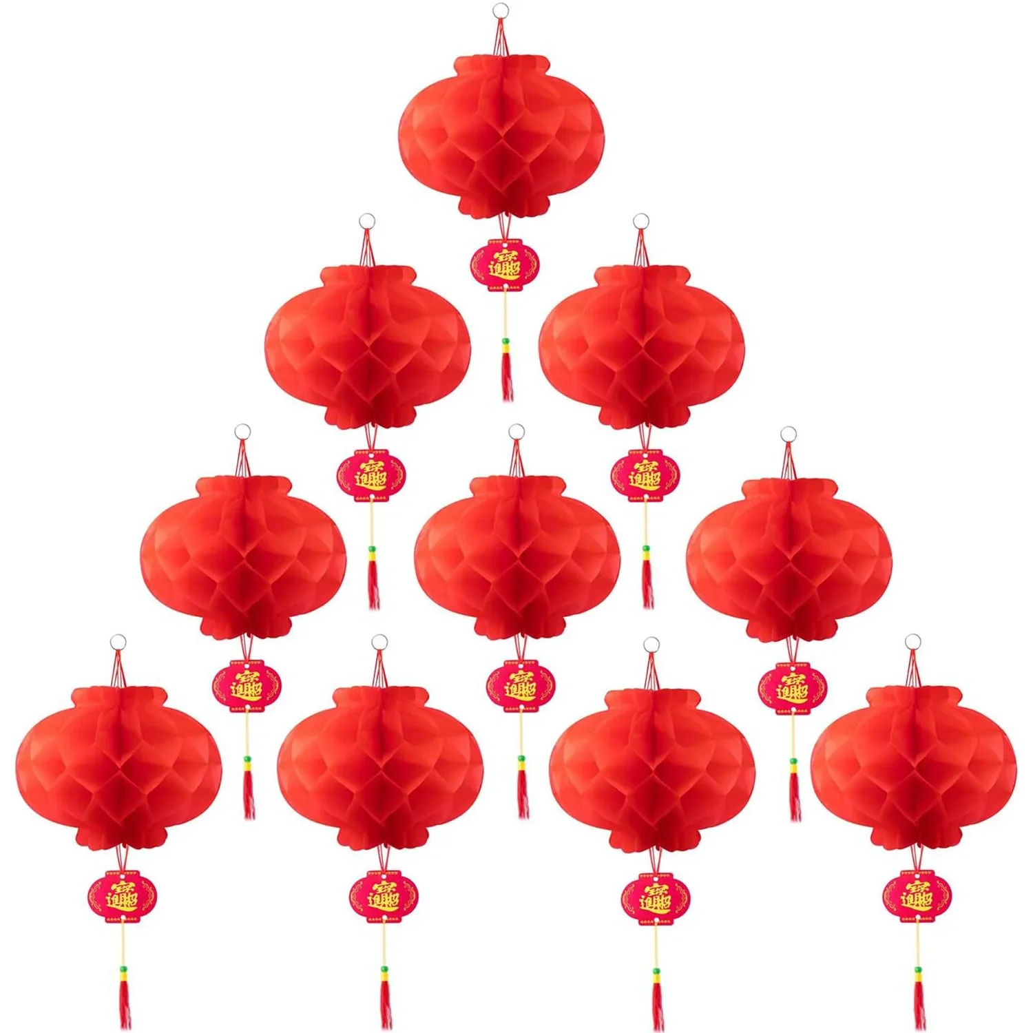 Paper lantern 10PCS Chinese Red Paper Lanterns Festival Decorations For New Year Spring Festival Wedding And Restaurant Decorations