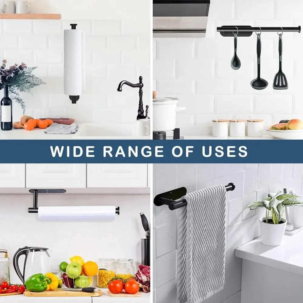 Kitchen Roll Towel Rack Absorbent Rack Paper Towel Stainless Steel Wall Mounted Napkin Dispenser