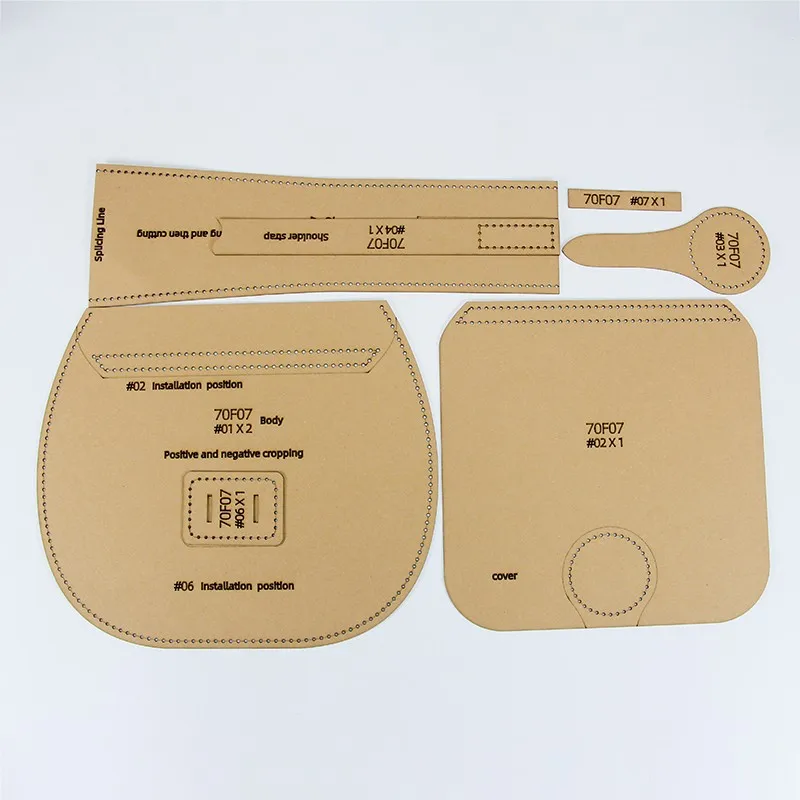 Vintage Shoulder Bag Handmade Leather Stencil Paper Templates DIY Handbag Leather Pattern Template outil pour le cuir