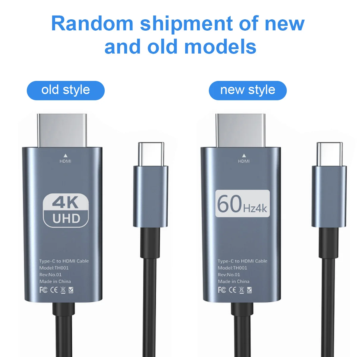 USB C-HDMI 케이블, 4K 알루미늄 C 타입-HDMI 코드 지지대, 썬더볼트 3 및 4, 아이폰 15 시리즈, 맥북, 아이패드 프로, 델, HP용