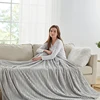 Grey Flannel Striped Design Blanket Single Bed Sofa Chair Suitable for Ultra Soft and Warm Fluffy Blanket 70x100cm 4