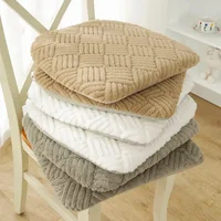 1 Pcs 40x43cm Oval Plush Dining Chair Seat for Home Thickened Warm Non-slip Cushion Car Sofa Removable and Washable Cushions 1