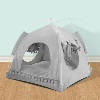 Cat Tent Bed Pet Products The General Teepee Closed Cozy Hammock with Floors Cat House Pet Small Dog House Accessories Products 3