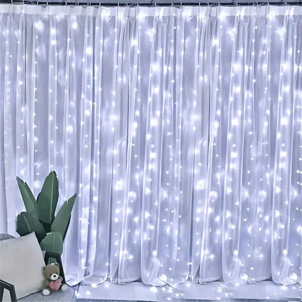 Description Picture 5 of item8 Mode LED Curtain String Lights  USB with Remote Fairy Holiday Garland Lamp for Christmas Party Wedding Room Garden Decoration