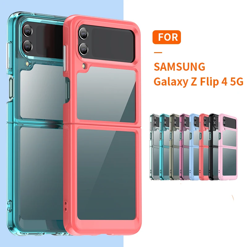 Per Cover Samsung Z Flip 4 Custodia Samsung Galaxy Z Flip 4 5G Capas Back Colore Trasparente Trasparente Trasparente Per Fundas Samsung Z Flip4 Flip 4