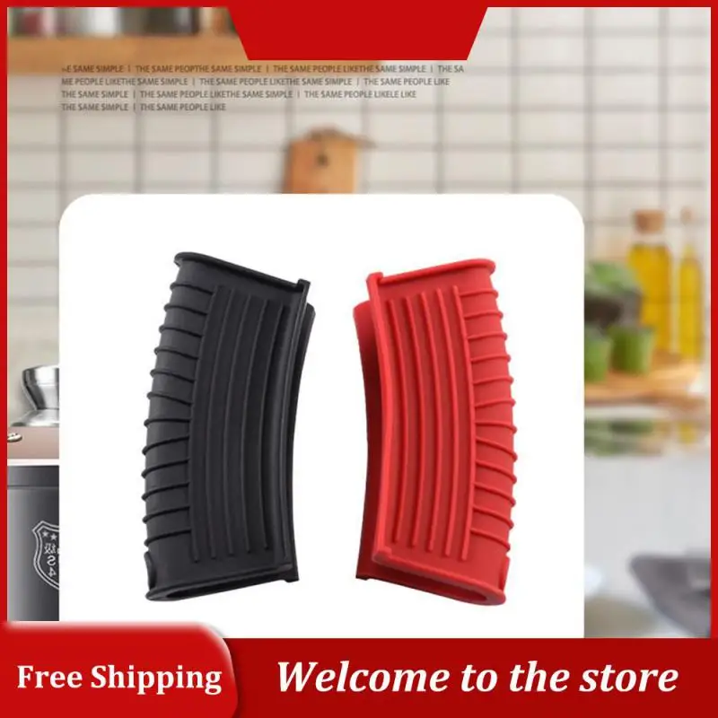 

Insulated Hand Clip Easy To Install And Operate Blue Cookware Parts Pot Ear Sleeve Anti Slip Texture Black Cookware Durable Red