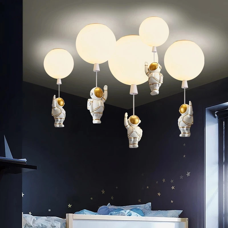 

Children Room Astronaut Balloon Ceiling Pendant Lights for Nursery Room Boy's Girl's Room Decor Hanging Chandelier Pendant Lamp