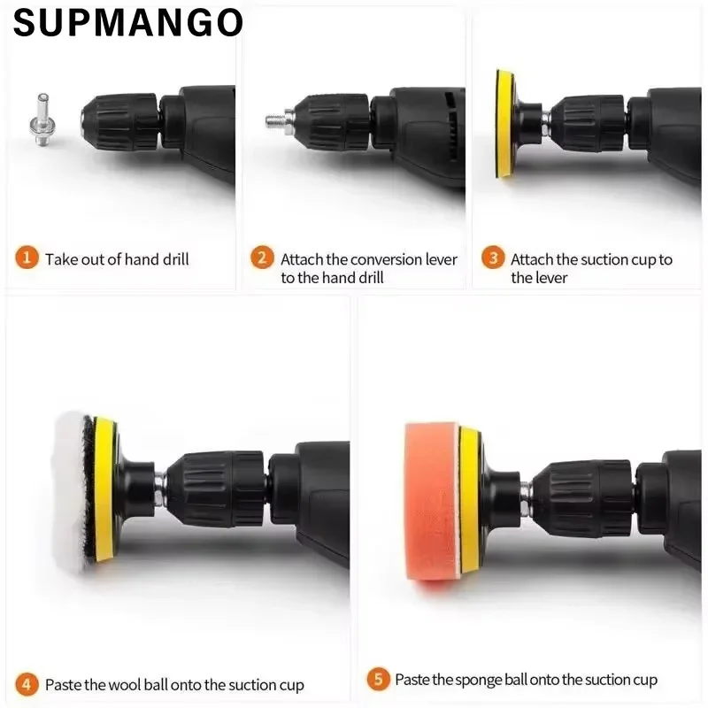 3 Inch Car Polishing Pad Kit Polish Buffing Pad Abrasive Disc Sponge Foam Pads For Headlight Refurbish