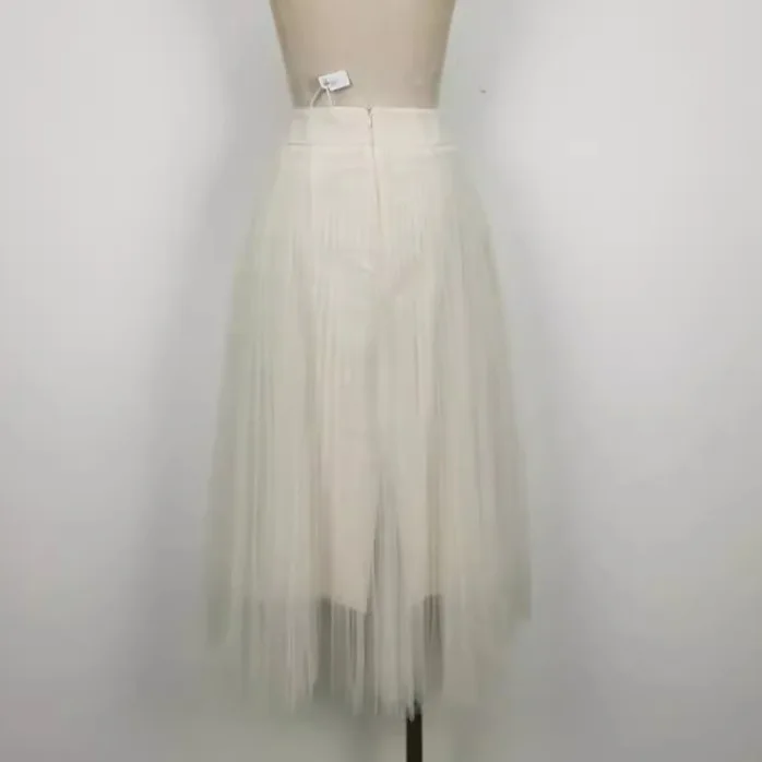Vietnam Elegant Outfit Women's 2024 Summer New Fashion Shoulder Waist-Controlled Top Lace Mesh Skirt Elegant Ladies Two-Piece