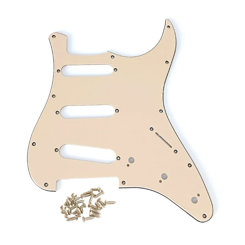 11 Holes 3 Ply Guitar Bass Pickguard Scratch Plate SSS Scratch Plate for Standard Strat Modern Style Guitar Replacements