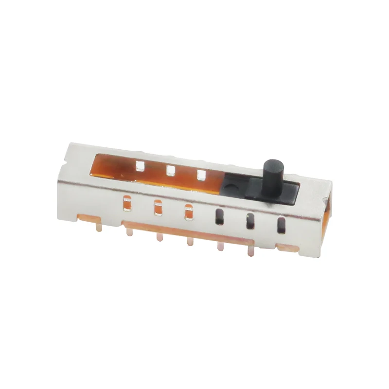 10Pcs SS-16F01 1P6T 8핀 6기어 수직 직선 삽입 토글 스위치 원형 핸들 슬라이딩 버튼 핸들 높이 3/4mm