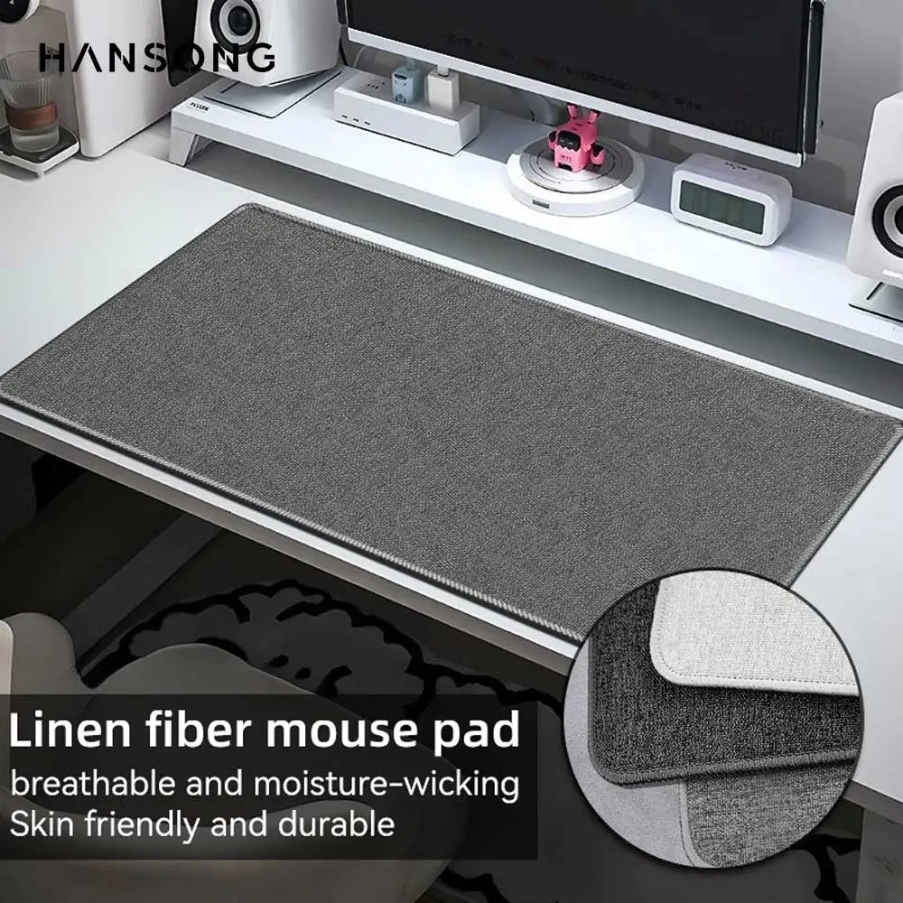 Linen Desk Mat, Large Gaming Mouse Pad, Computer Desk Pad Keyboard Mat for Gamer Office Home