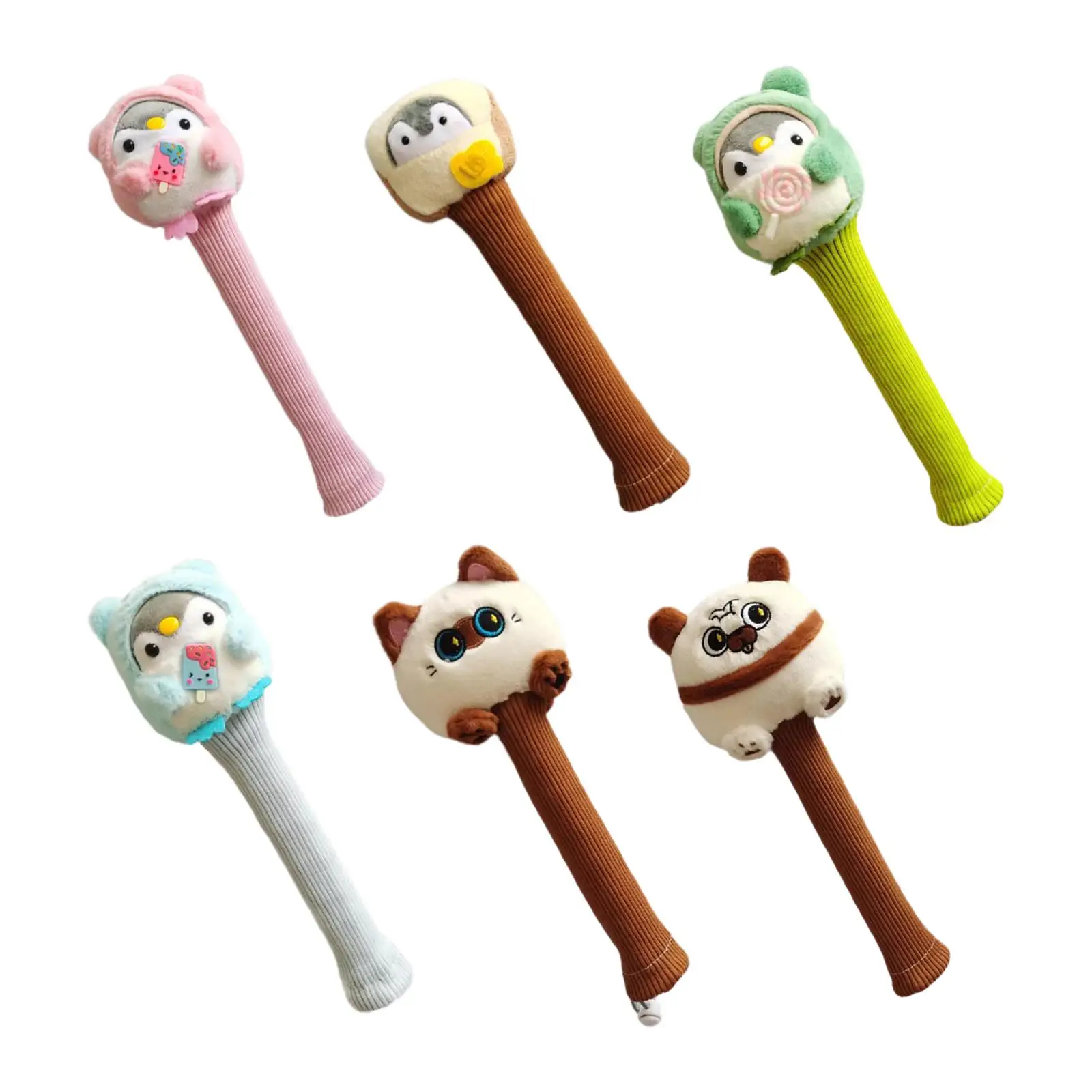 

Badminton Racket Handle Cover Decorative Small Plush Doll Sweat Absorption Knitted Cartoon Badminton Overgrip for Women Men
