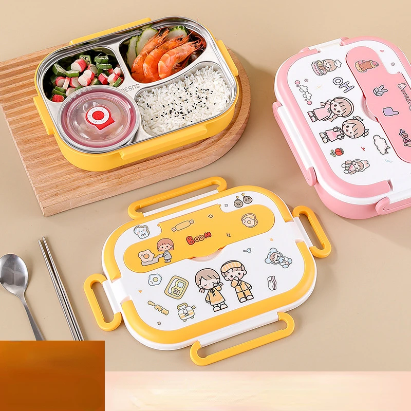 Kawaii Cute Stainless Steel Lunch Box For Women Kids School Picnic