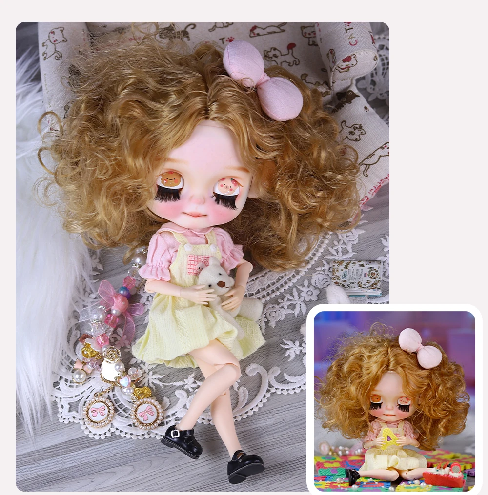Penelope - Premium Custom Neo Blythe Doll with Blonde Hair, White Skin & Matte Cute Face 17