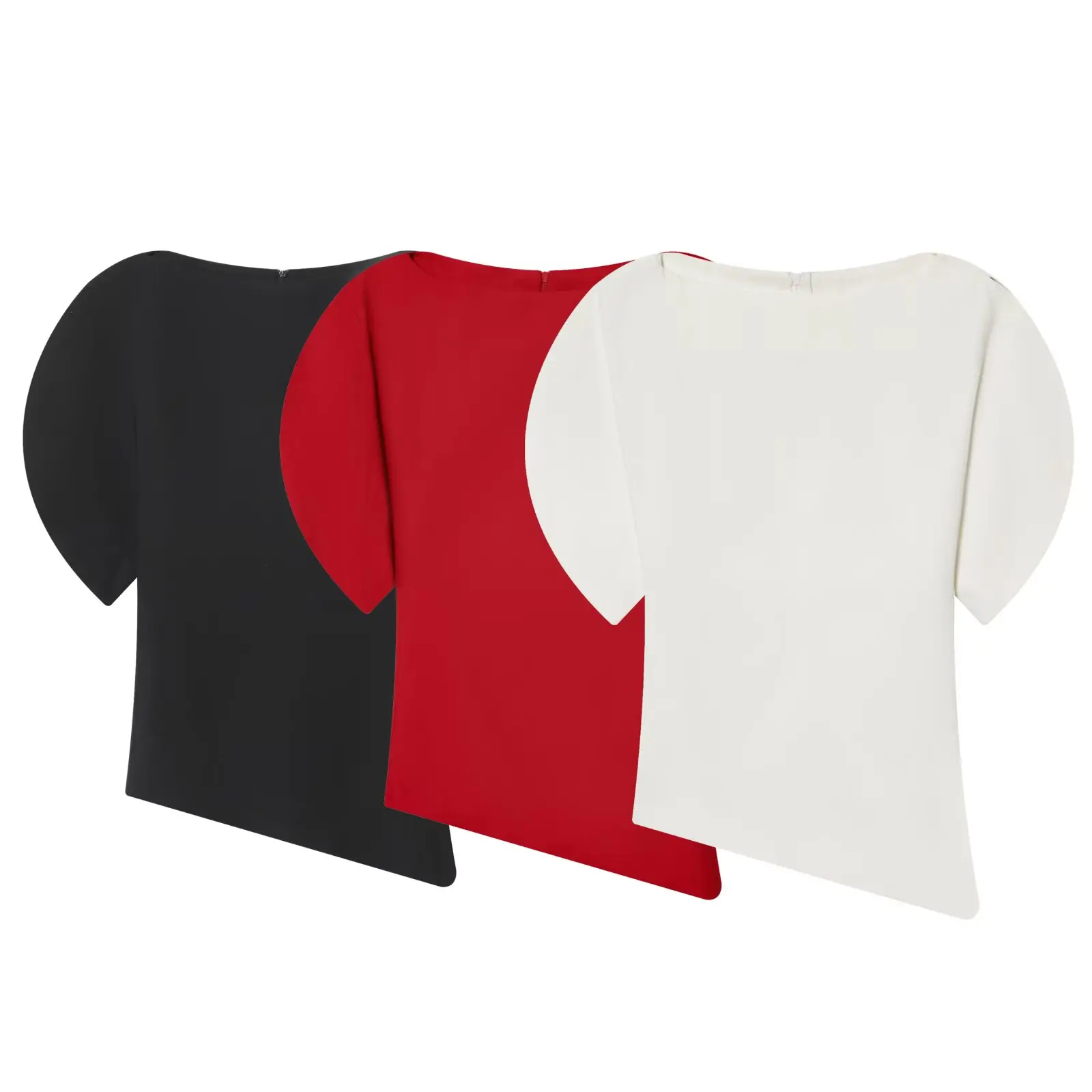 Chic Casual Short Puff Sleeve T-Shirts Women O Neck Short Sleeve Streetwear Tops Fashion 2026 Spring Elegant Tops