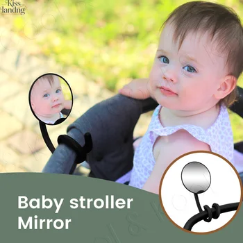 Specchietto per Passeggino 360° ° Girevole, Infrangibile con Gambe in Silicone Antiscivolo per una Vista Completa e Sicura del Tuo Bambino