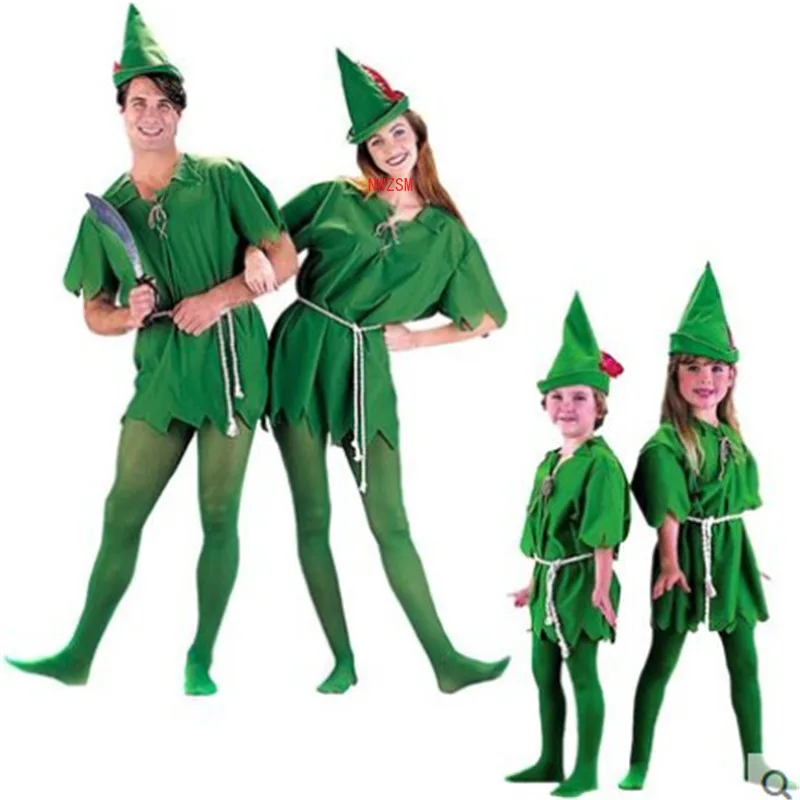Cosplay Peter Pan Costume Calzini Bambino Bambini Cartoon Movie Costume Sexy Donne Ragazze Ragazzi Peter Pan Costume