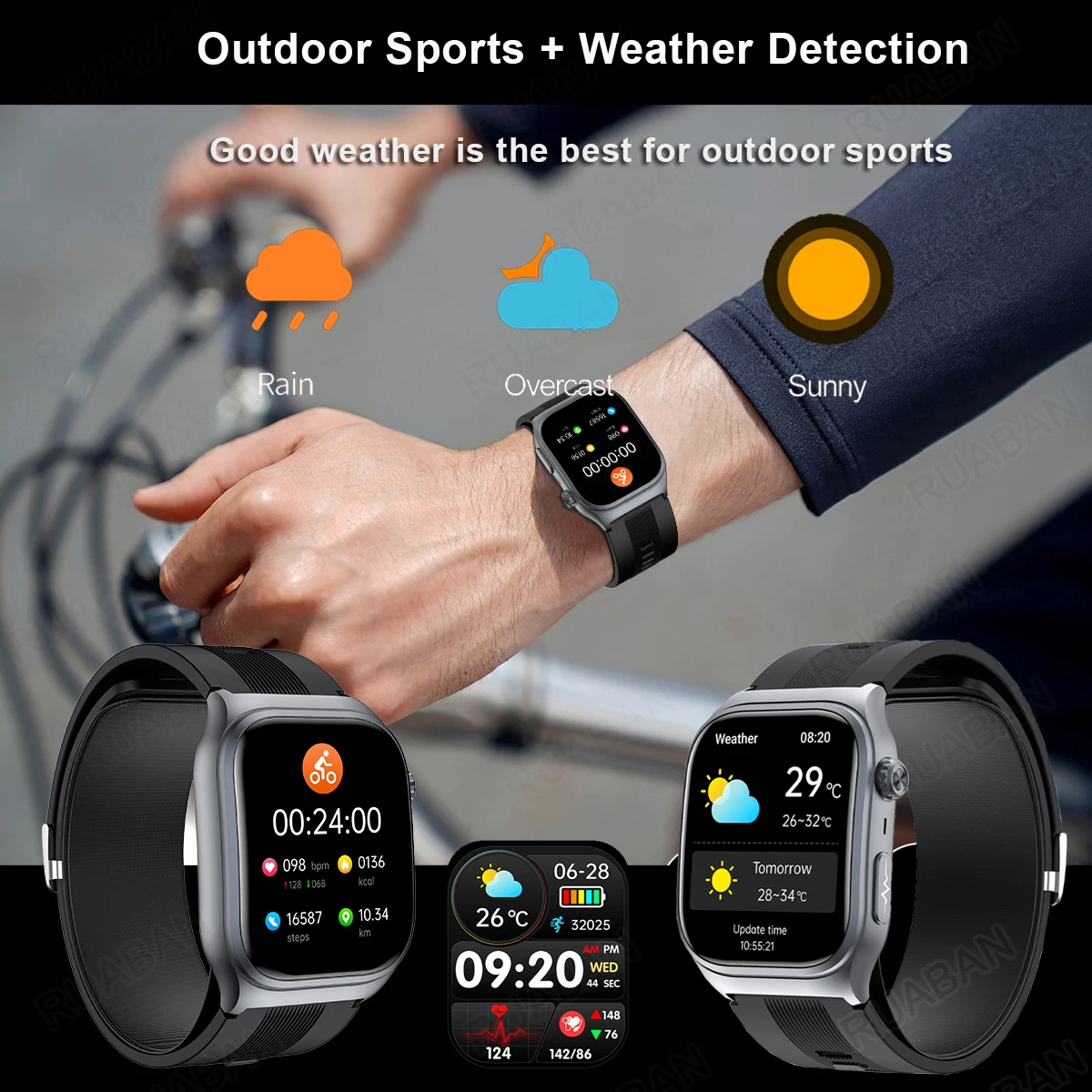 For huawei 2025 New Airbag air Pump Smart Watch health watch men ECG True Accurately Blood Pressure Uric Acid Blood Lipids watch 6
