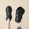 2025 New Punk Style Women's Black Shoes Rock Metal Decorative Strap High Heel Platform Shoes Men's Sports Shoes Women's Boots 1