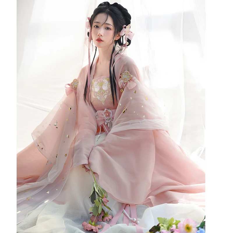

Современные сказочные костюмы Hanfu для косплея, костюмы на Хэллоуин для женщин, традиционная вышивка, платье принцессы для народных танцев, китайское платье для женщин