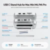 PULWTOP Mac Mini M4 Hub Stand with M.2 SSD Enclosure, with HDMI 4K 60Hz,  USB C Hub Accesorios for Mac Mini 2024 M4 Pro 2
