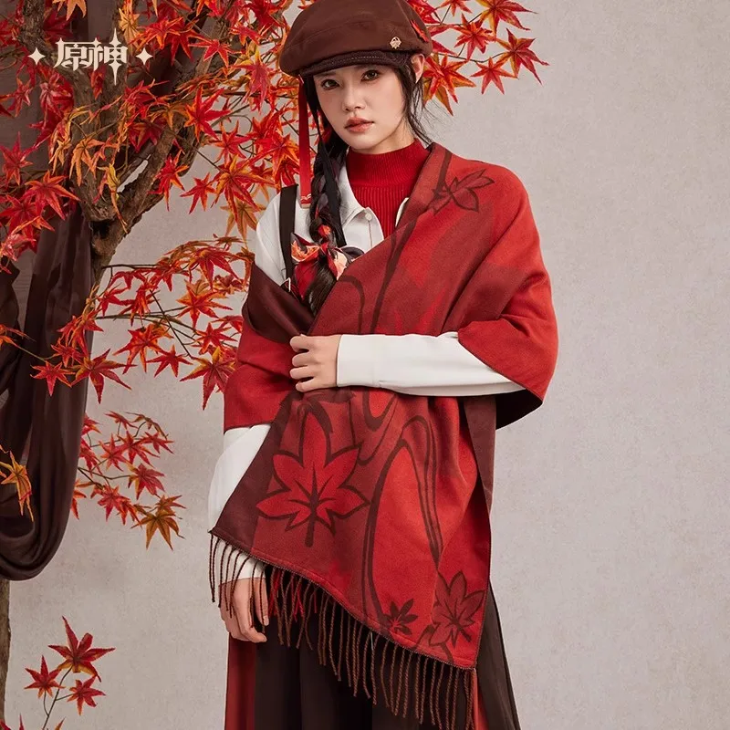 [Genuine] miHoYo Original Kazuha Theme Impression Casual Scarves Genshin Impact Cosplay Accessories Tassels Shawls Adult Gifts