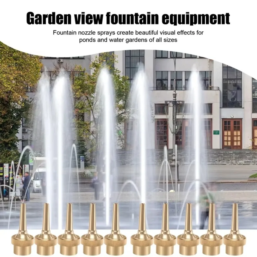 Brass Jet Straight Fountain Nozzles Adjustable 1/2" 3/4" 1" Swimming Pool Fountain Nozzle Durable Universal Bubbler Jet