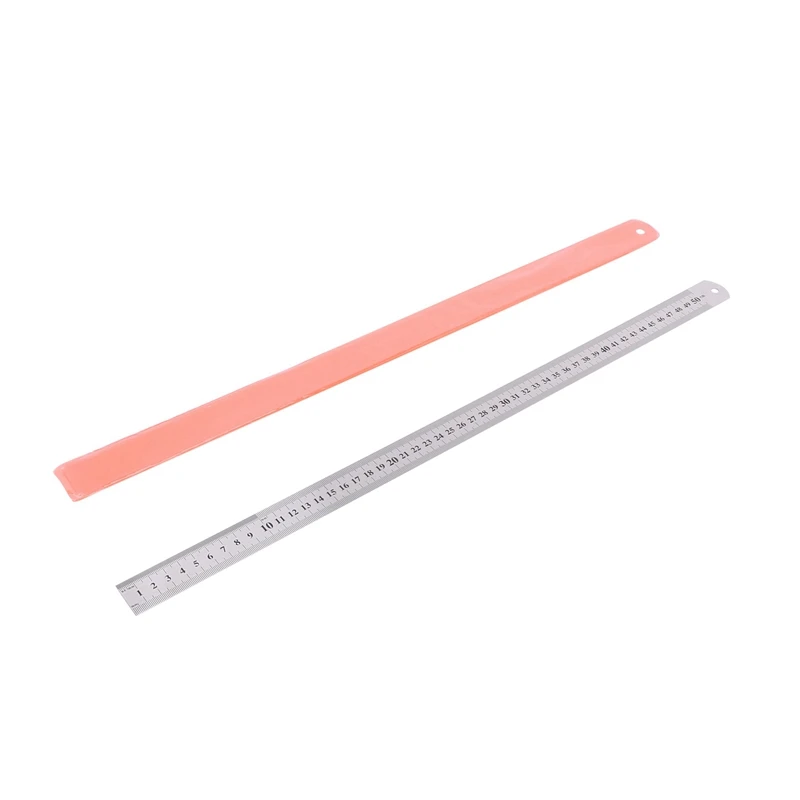 【Hot Cake】20X Groove Right Stainless Steel Metric Ruler 50 Cm Stainless Metric Ruler