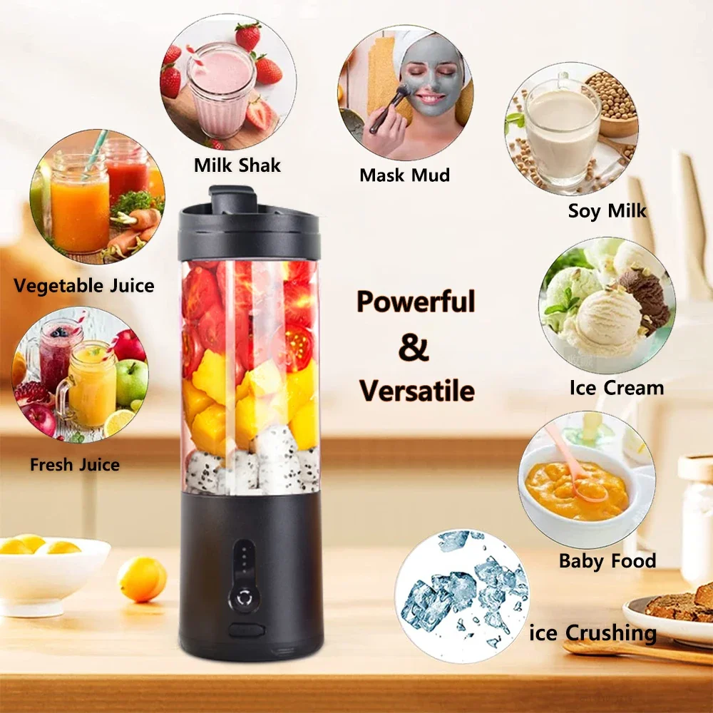 Mini Portable Blender  Fruit Juicer Smoothie Orange Fresh Juice Blender Multifunction Rechargeable Portable Bottle Mixer 2