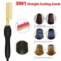 Hot Comb Hair Straightener Brush Hot Comb Pressing Electric Heat electric hair brushes Styling Tools 1