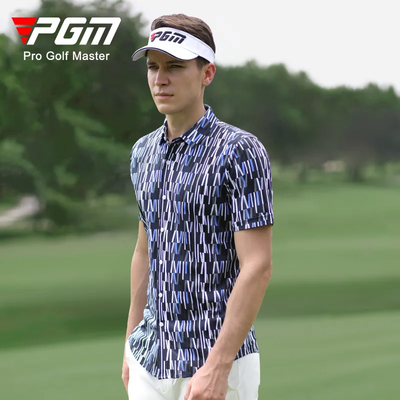 

PGM Golf Clothing Men's Short Sleeve T-Shirt Golf Leisure Printed Cotton Men's Top