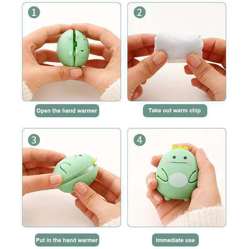 Hand Warmer Egg Self Heating Cartoon Cute Animal Shape Hand Warmer Replacement Core Multiple Colors Portable and Reusable