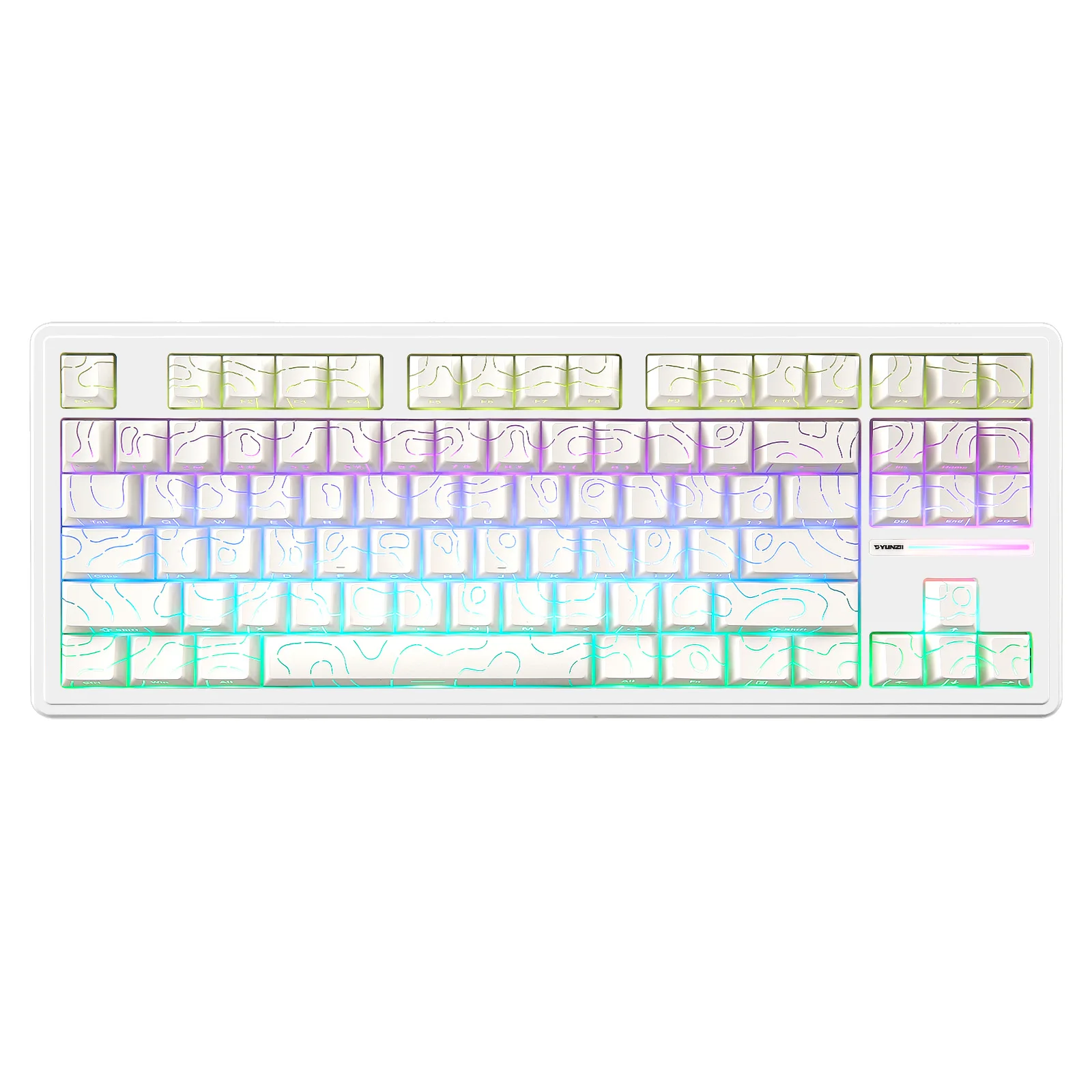 YUNZII YZ87 White TKL 75% 87-Key Gasket Wireless Hot Swappable