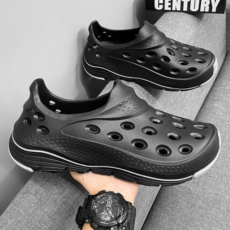 Slippers Fashionable Hole Shoes Summer Men's Popular Chameleon EVA Slippers Anti Slip Toe Capped Comfortable To Step On