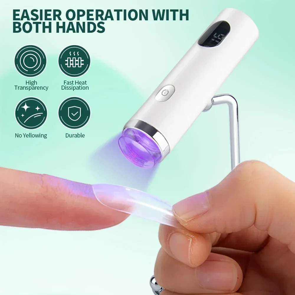 New Nailpop UV Light with Stanp Handheld Mini Nail Cure Lamp with Silicone Stamper Nail Dryer Fast Curing for Gel Polish Glue 6