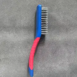 Durable Stainless Steel Wire Brush with Ergonomic Handle for Effective Rust, Slag, Dirt, and Paint Removal (Blue)