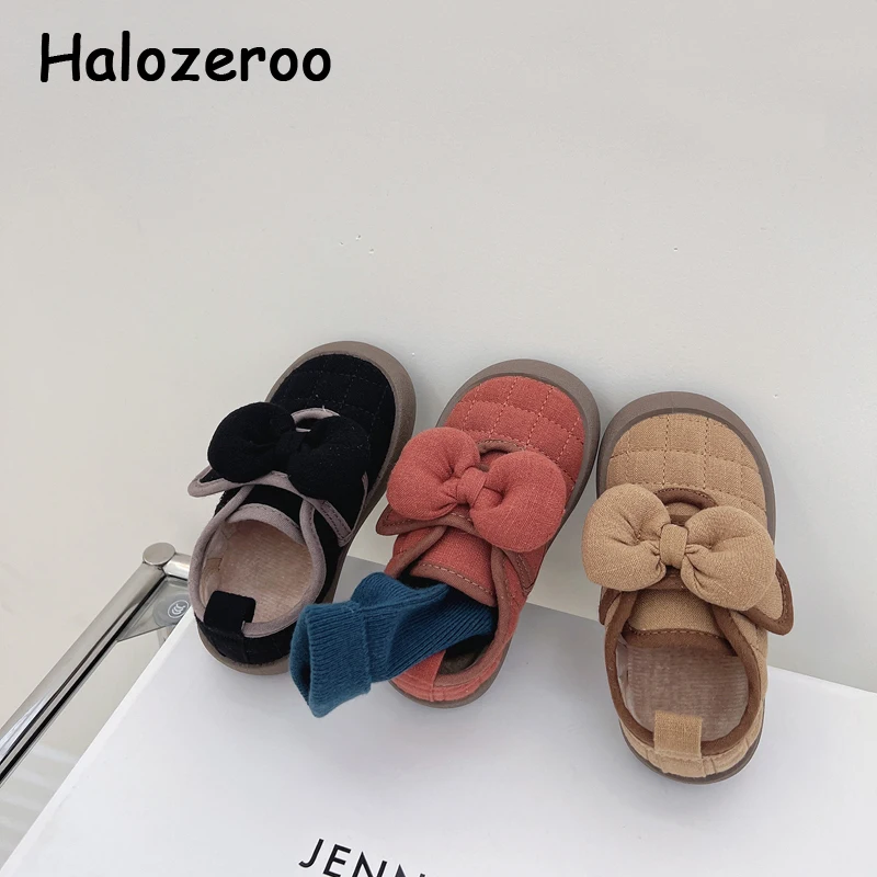 

Winter Kids Casual Sneakers Baby Girls Bow Canvas Shoes Children Brand Sport Sneakers Toddler Princess Chunky Sneakers Trainers