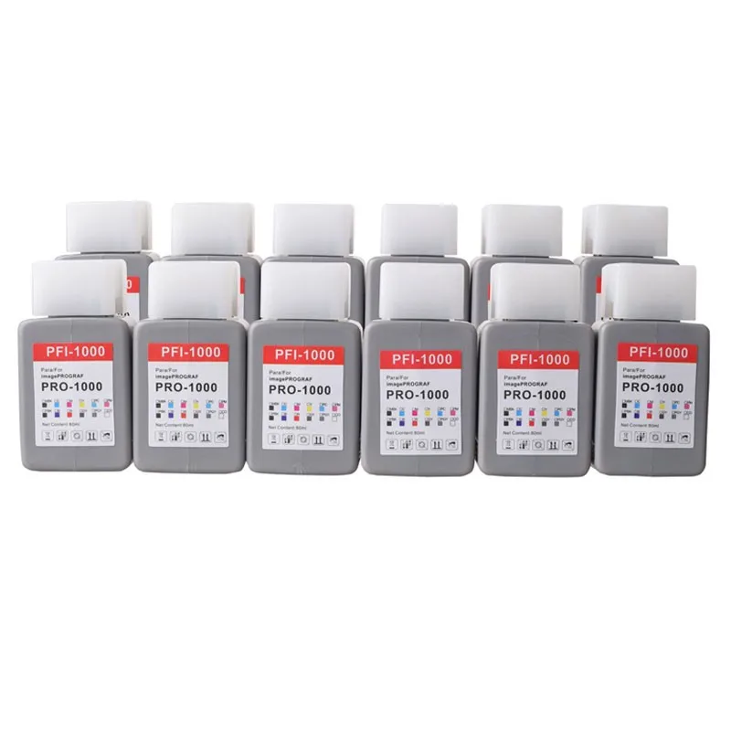 

1Set 12 COLORS PFI-1000 80ML Compatible Ink Cartridge With Full Pigment Ink For Canon imagePROGRAF PRO-1000 PRO1000 Printer