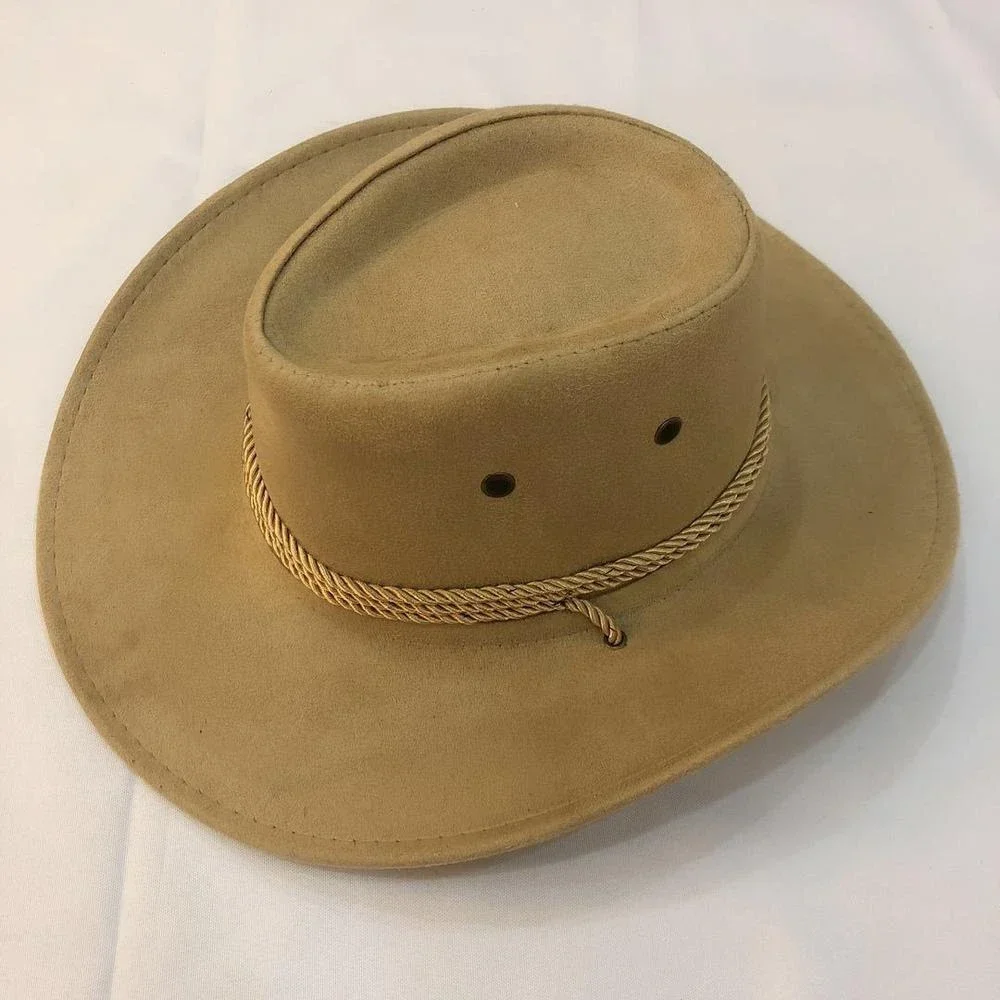 Men's Summer Sun Hat Solid Color Cool Western Cowboy Hat Plain Solid Color Men's Peaked Cap Large Western Rope Knight Cowboy cowboy hats