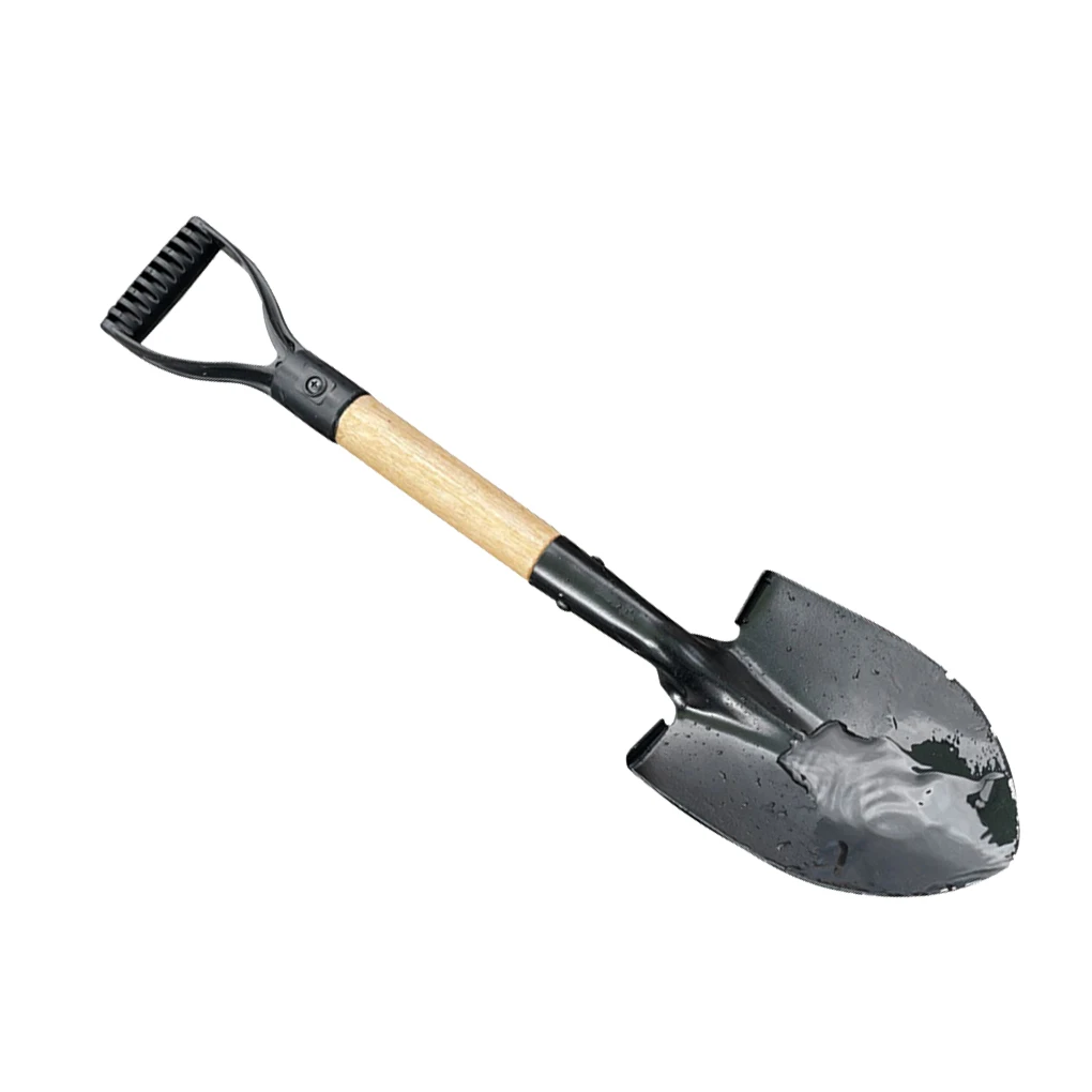 Description Picture 2 of itemDigging Shovel D Wood Handle Anti-skidding Shovels Trowel Rustproof Garden Scoop Coated Surface Camping Outdoor Small