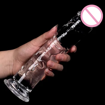 Erotic Soft Jelly Dildo Realistic Strong Suction Cup Female Masturbator Adult Toys G-spot Orgasm Big Penis Sex Toys for Woman 3
