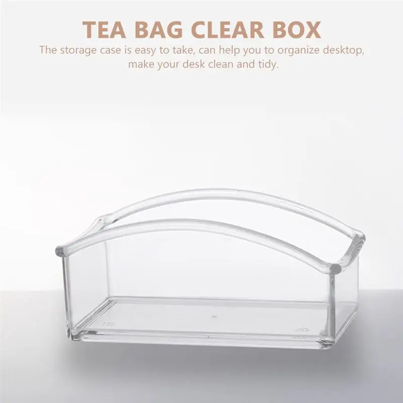 Acrylic Transparent Tea Bag Tea Box Organizer Office Bag Box Organizer Office Storage Utensil Drawer tea bag organizer