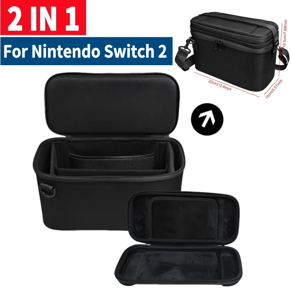 Carrying Case for Nintendo Switch 2 Portable Storage Bag 2 in 1 S+L Storage Box Shockproof EVA Hard Shell Protective Case
