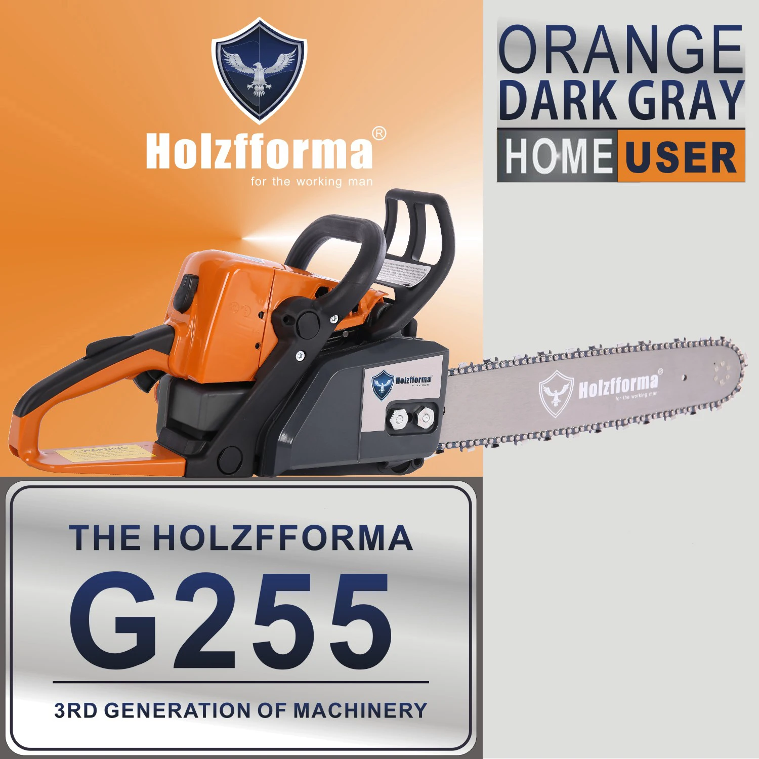 Holzfforma® 45.4cc Orange Dark Gray G255 Power Head For MS250 MS230 MS210 025 023 025 Chainsaw Without Guide Bar and Saw Chain
