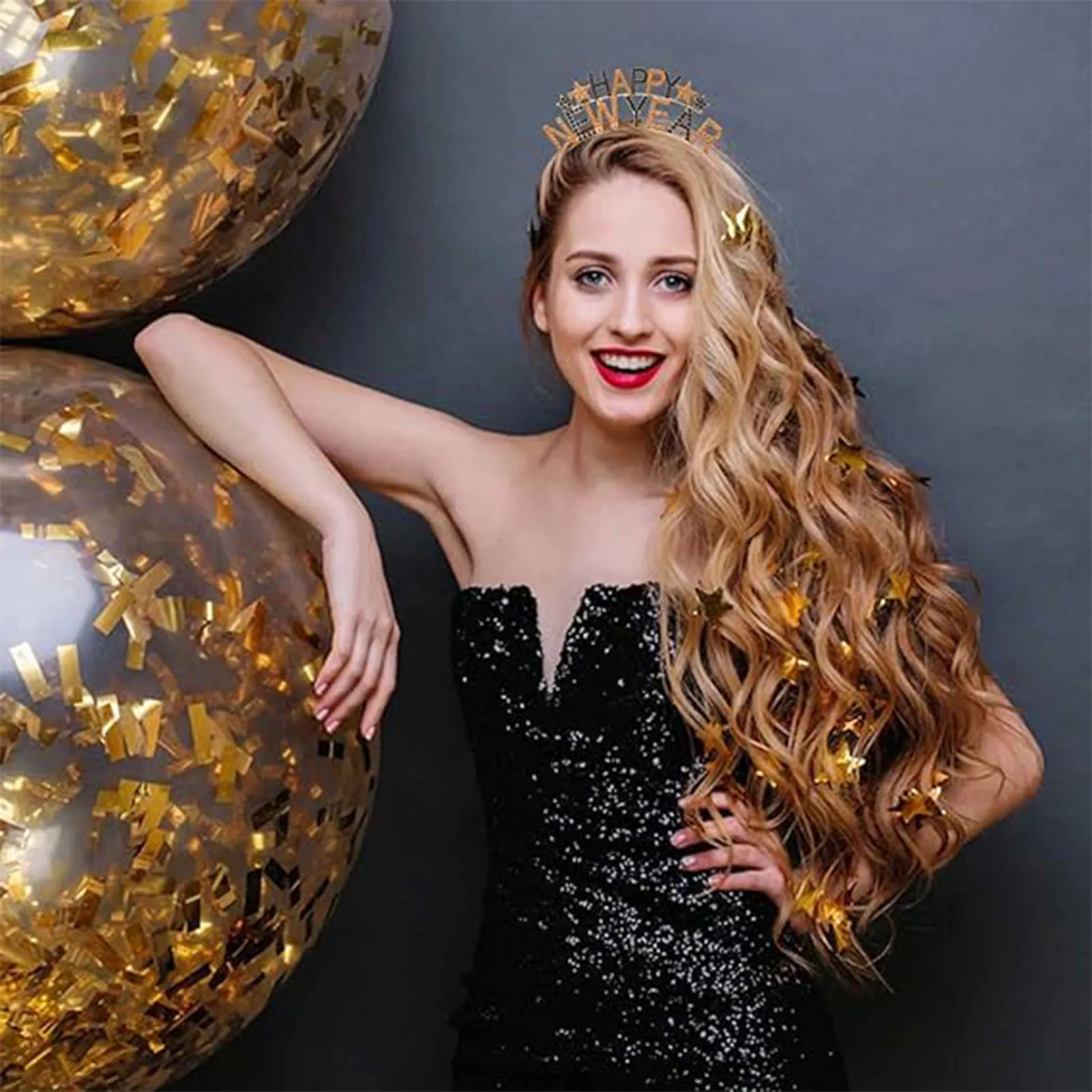 Happy New Year Headbands Glitter New Year Party Supplies for Years Party Favor