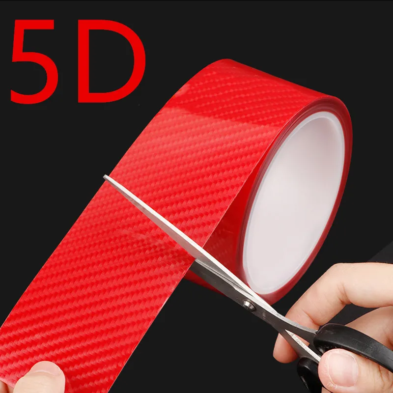 5d Red Carbon Fiber Car Wrap Film Vinyl Automotive Wrap Film Car Sill