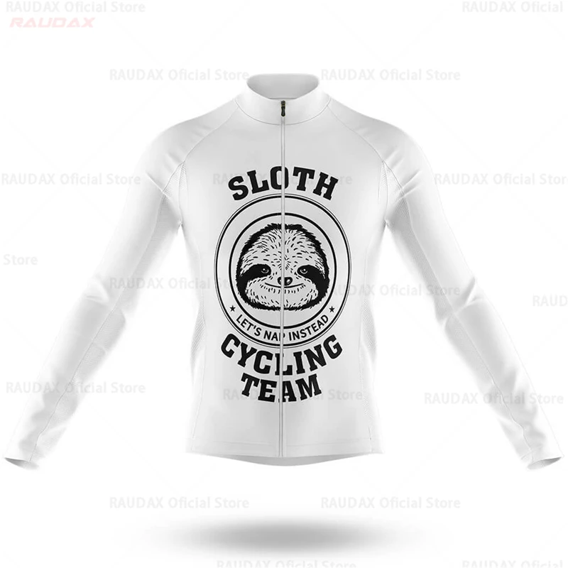 thumbnail image 1 of Chaqueta de ciclismo de manga larga para hombre con diseño de perezoso, ropa de ciclismo de montaña para primavera y otoño, uniforme de bicicleta, camiseta de carreras de bicicleta de carretera transp, 1 of 4