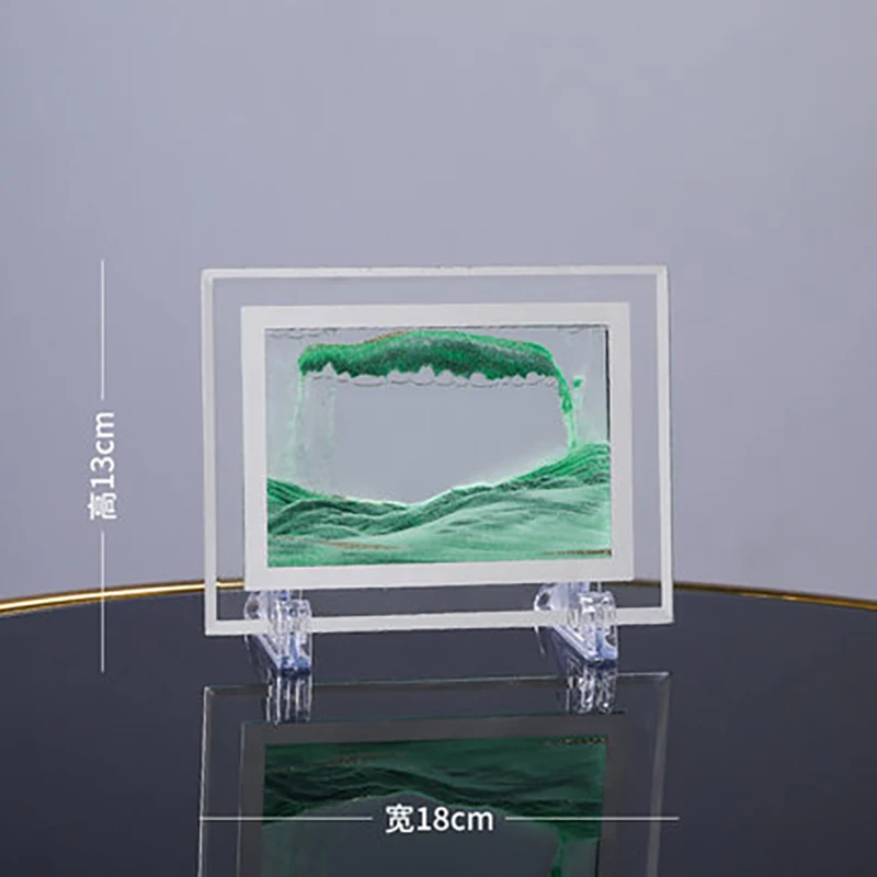 Moving Sand Art Picture Round Glass 3D Deep Sea Sandscape In Motion Display Flowing Sand Frame Sand Painting 